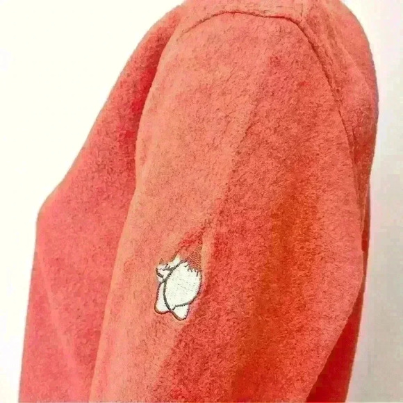 Vintage pastel red foxy crew neck long sleeves  fleece sweatshirts jumper - Picture 4 of 12